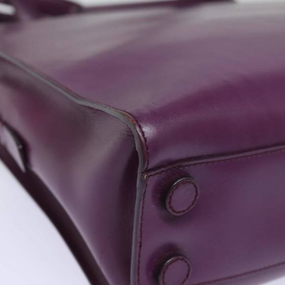 PRADA Leather Hand Bag Purple Auth 80093 - Picture 15 of 16